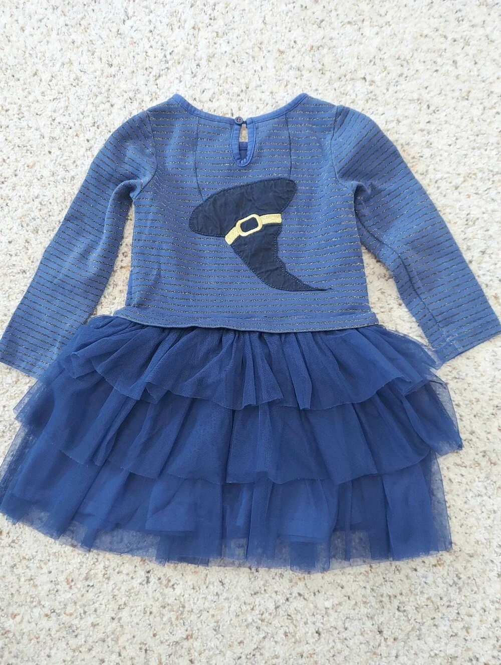 Mini Boden Starboard Blue Witch Halloween Tulle Dress Girl 3-4 Yrs